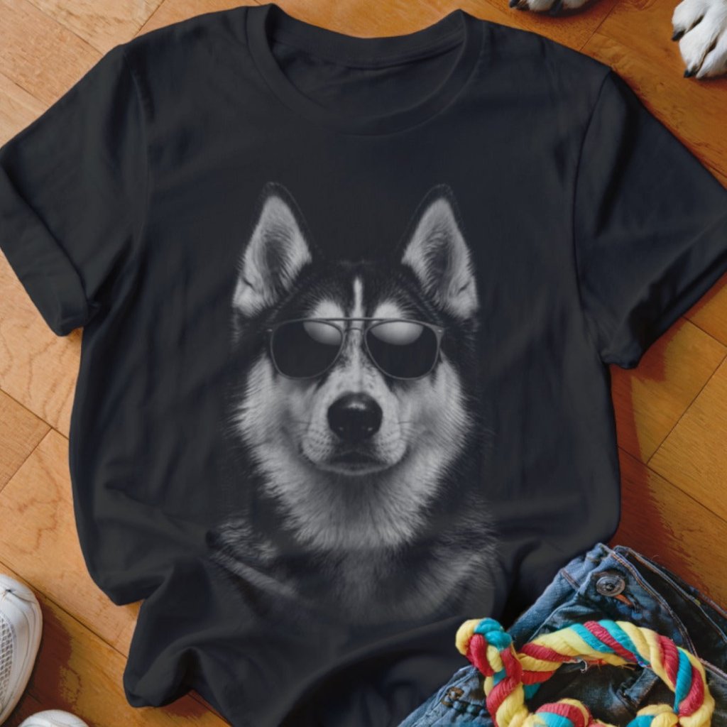 Husky in Aviators Shirt - The Pawsitive Initiative