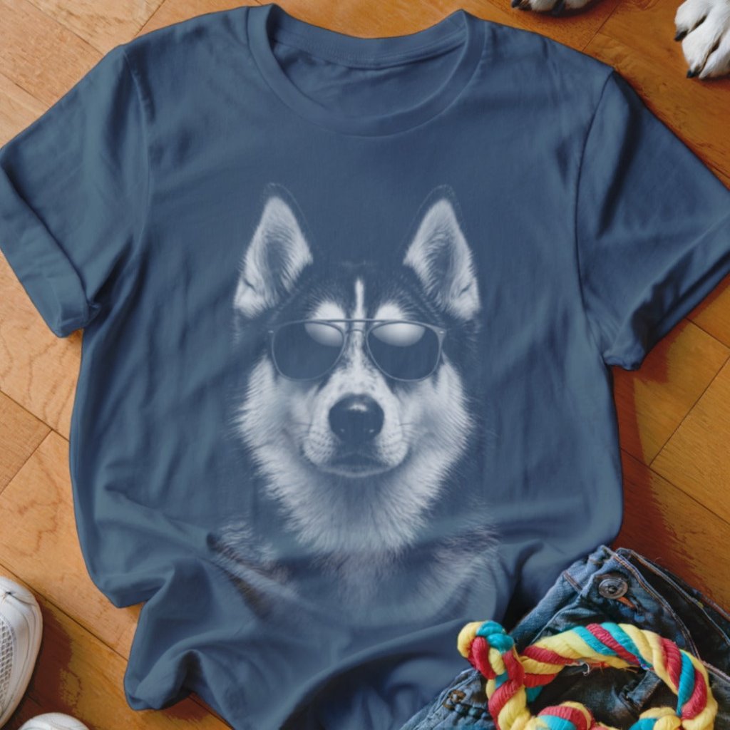 Husky in Aviators Shirt - The Pawsitive Initiative