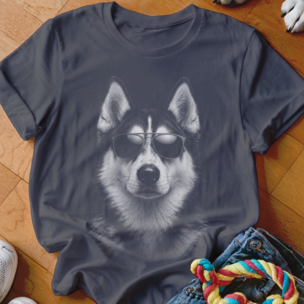 Husky in Aviators Shirt - The Pawsitive Initiative