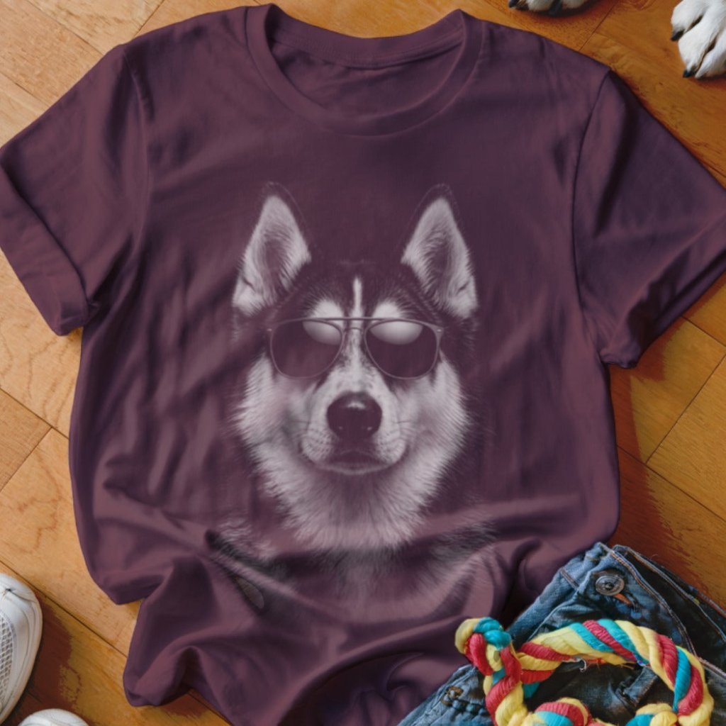 Husky in Aviators Shirt - The Pawsitive Initiative