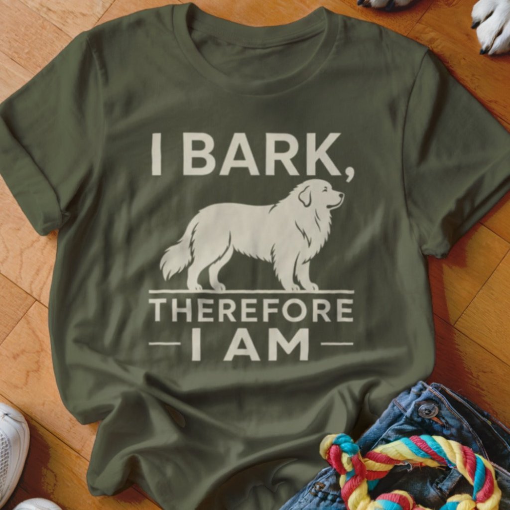 I Bark Therefore I am Shirt - The Pawsitive Initiative