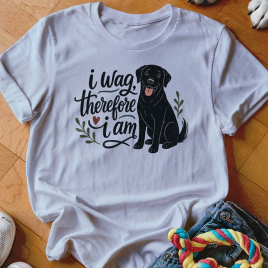 I Wag Therefore I Am Shirt - The Pawsitive Initiative