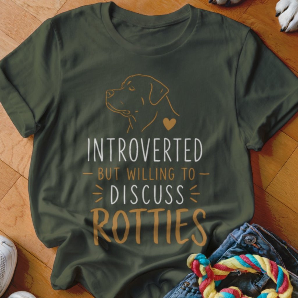 Introverted But Willing To Discuss Rotties Shirt - The Pawsitive Initiative