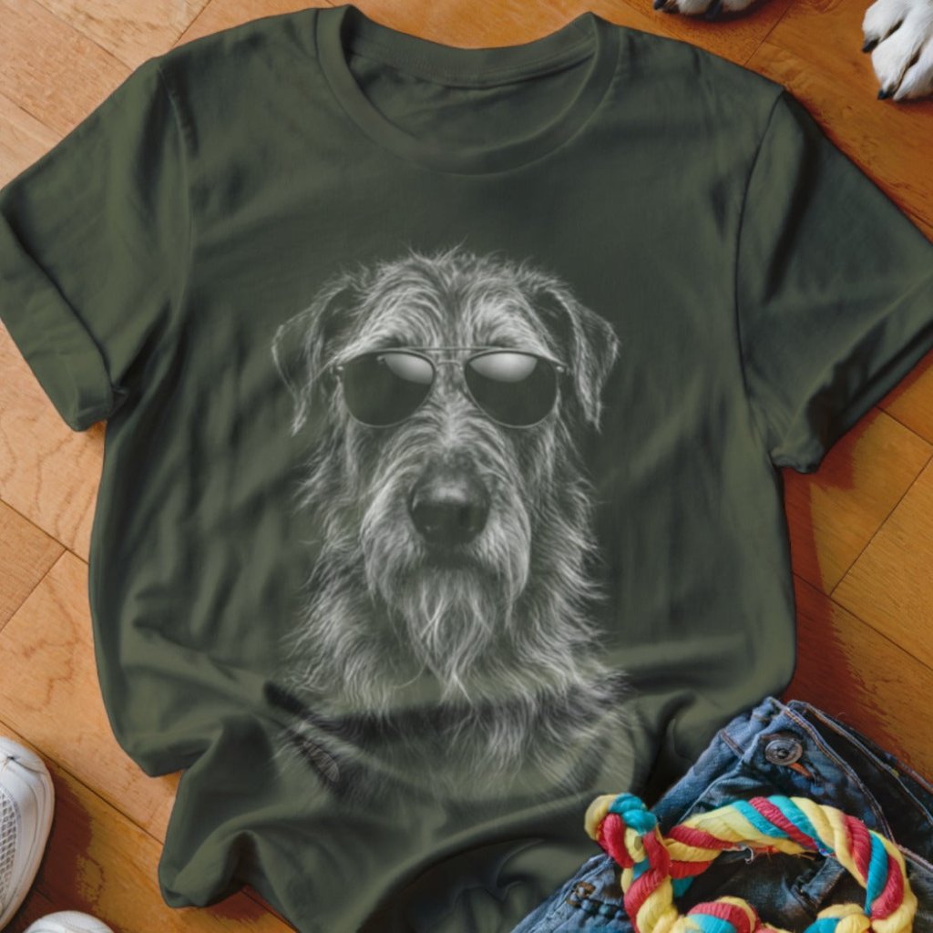 Irish Wolfhound in Aviators Shirt - The Pawsitive Initiative