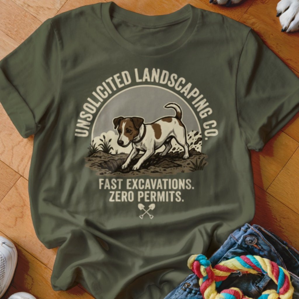 Jack Russell Unsolicited Landscaping Co Shirt - The Pawsitive Initiative