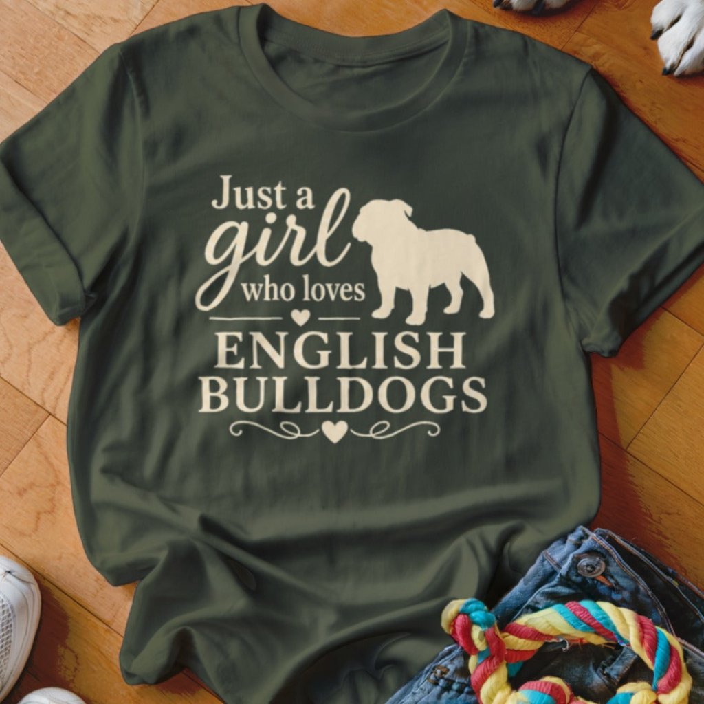 Just A Girl Who Loves English Bulldogs Shirt - The Pawsitive Initiative