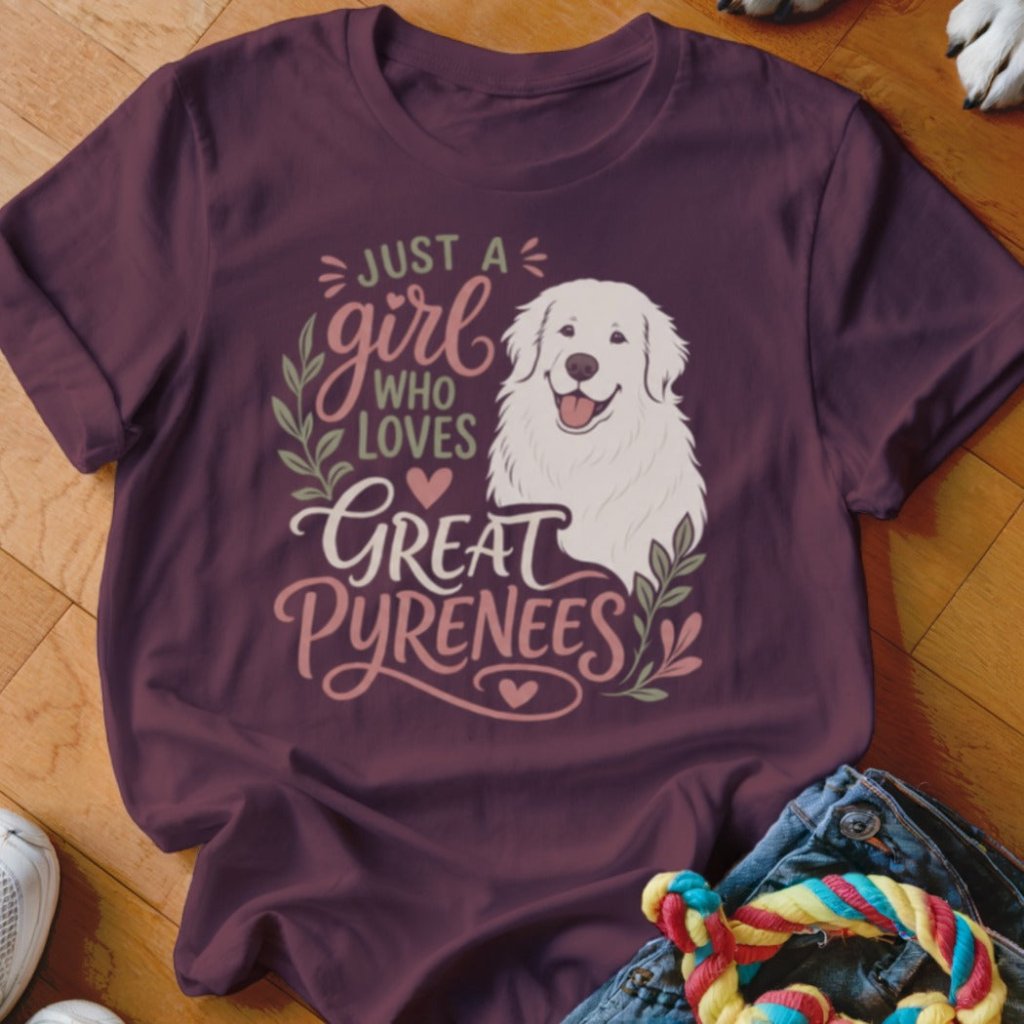 Just a Girl Who Loves Great Pyrenees Shirt - The Pawsitive Initiative