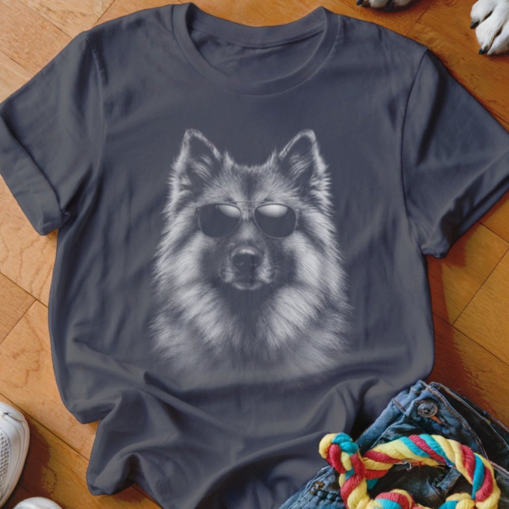 Keeshond in Aviators Shirt - The Pawsitive Initiative