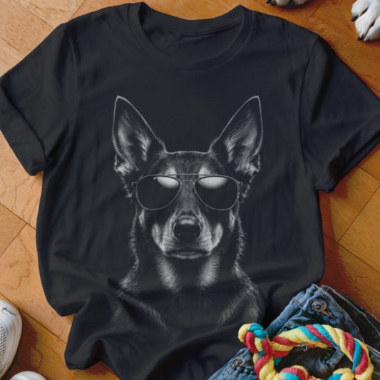 Kelpie in Aviators Shirt - The Pawsitive Initiative