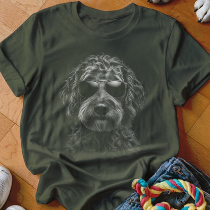 Labradoodle in Aviators Shirt - The Pawsitive Initiative