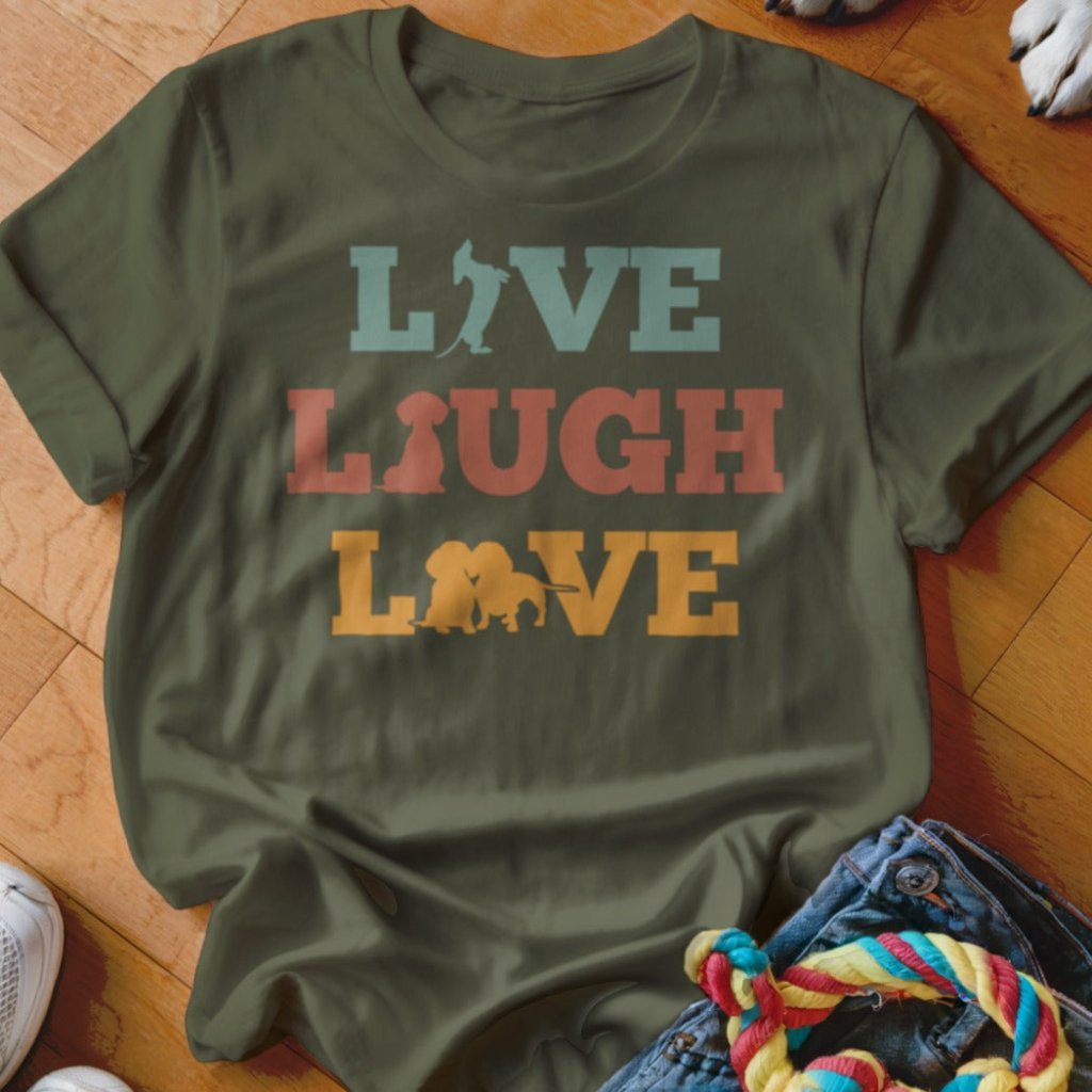 Live Laugh Love Doxie Shirt - The Pawsitive Initiative