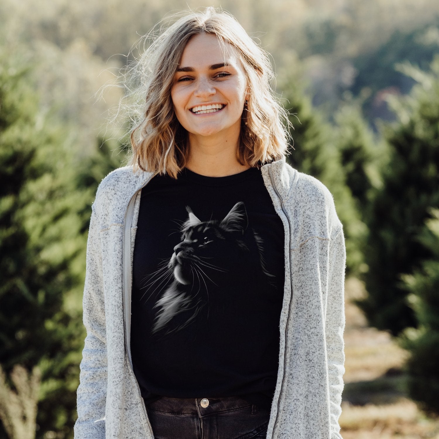 Main Coon Silhouette Shirt - The Pawsitive Initiative