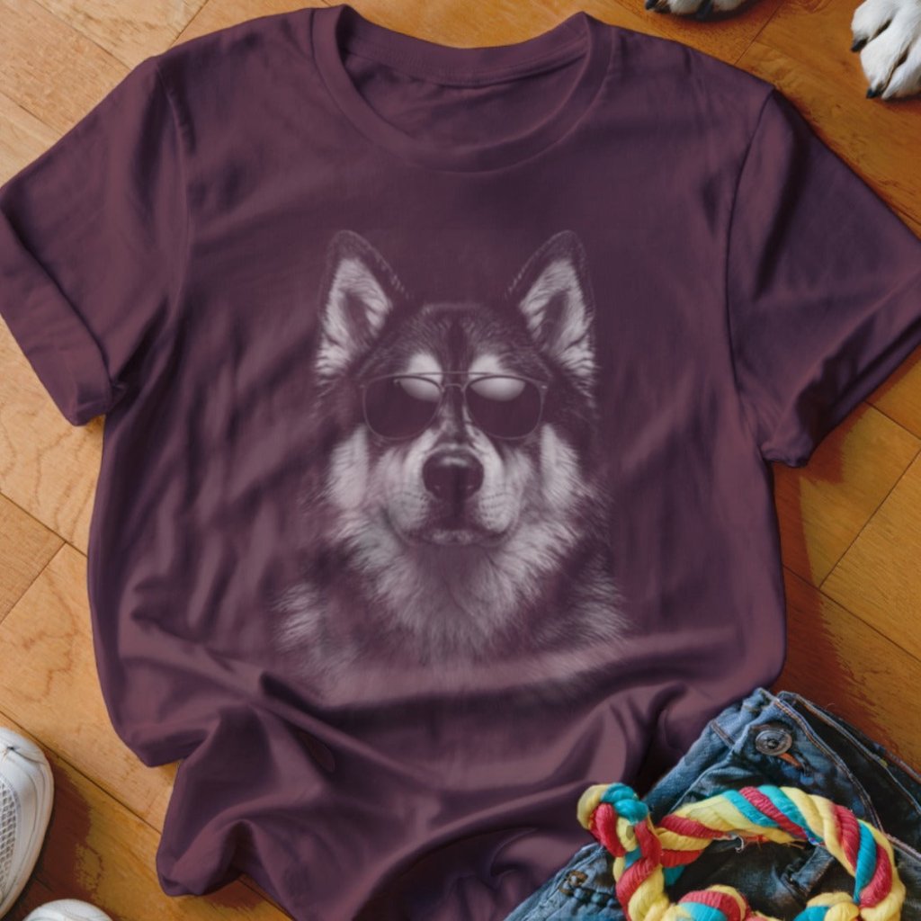 Malamute in Aviators Shirt - The Pawsitive Initiative