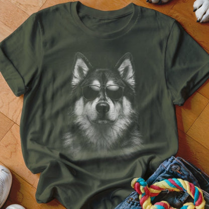Malamute in Aviators Shirt - The Pawsitive Initiative
