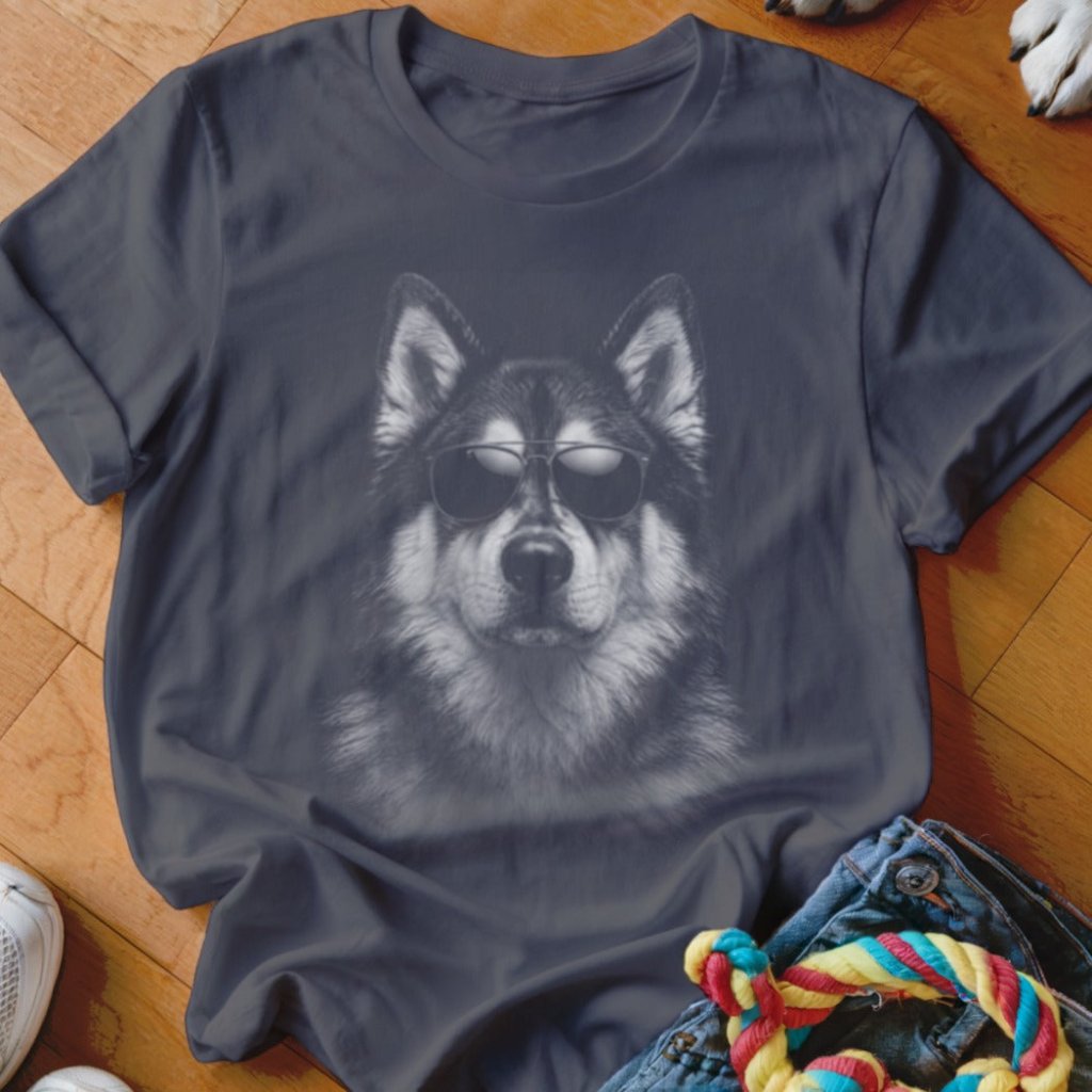 Malamute in Aviators Shirt - The Pawsitive Initiative