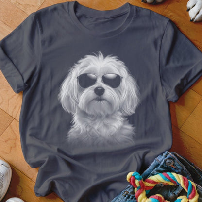 Maltese in Aviators Shirt - The Pawsitive Initiative