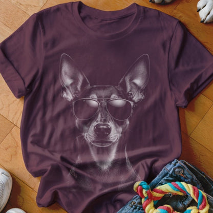 Min Pin in Aviators Shirt - The Pawsitive Initiative