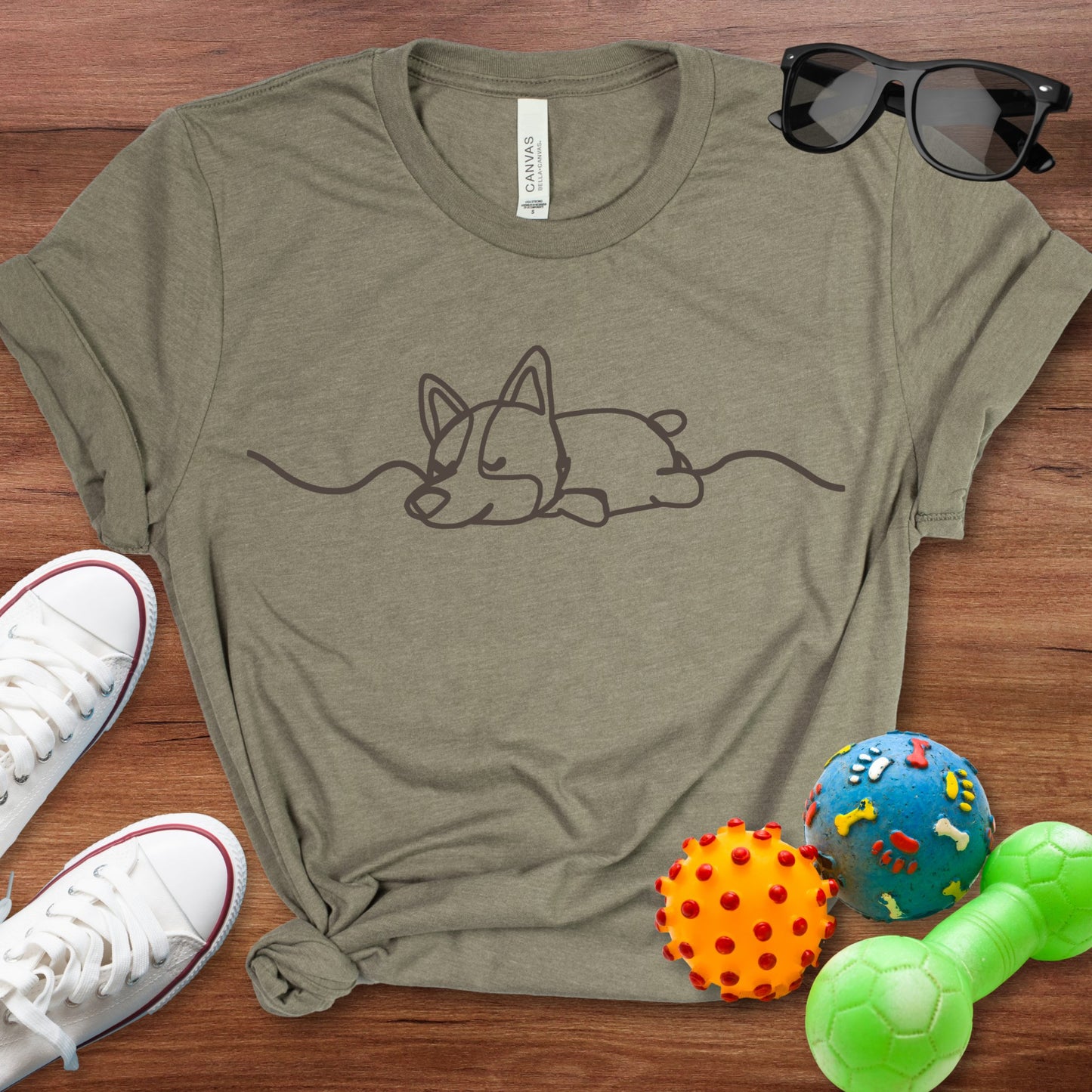 Monochrome Corgi Line Art Shirt - The Pawsitive Initiative