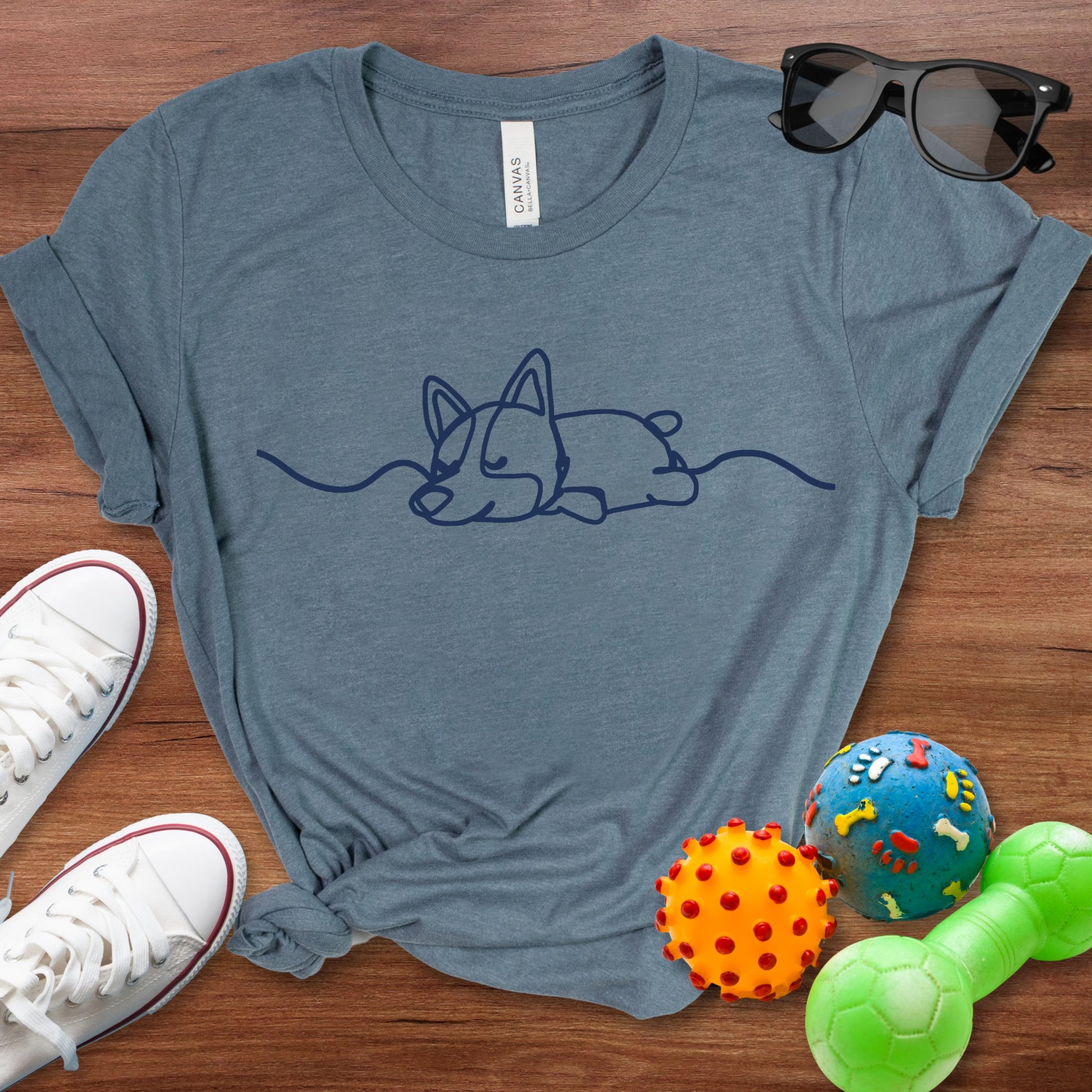 Monochrome Corgi Line Art Shirt - The Pawsitive Initiative