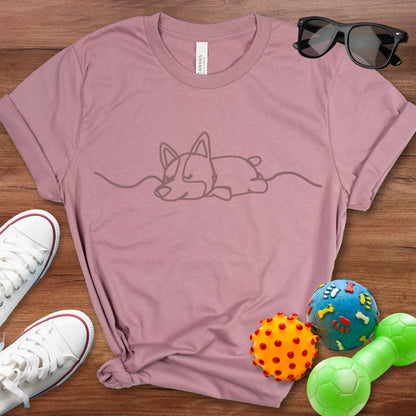 Monochrome Corgi Line Art Shirt - The Pawsitive Initiative