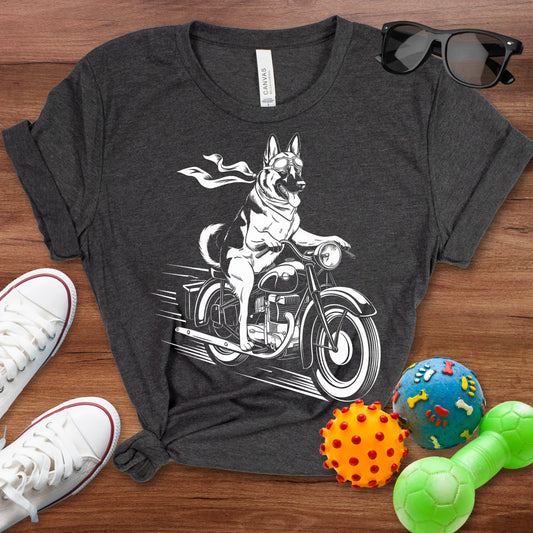 Motorcycle Shepherd Shirt - The Pawsitive Initiative