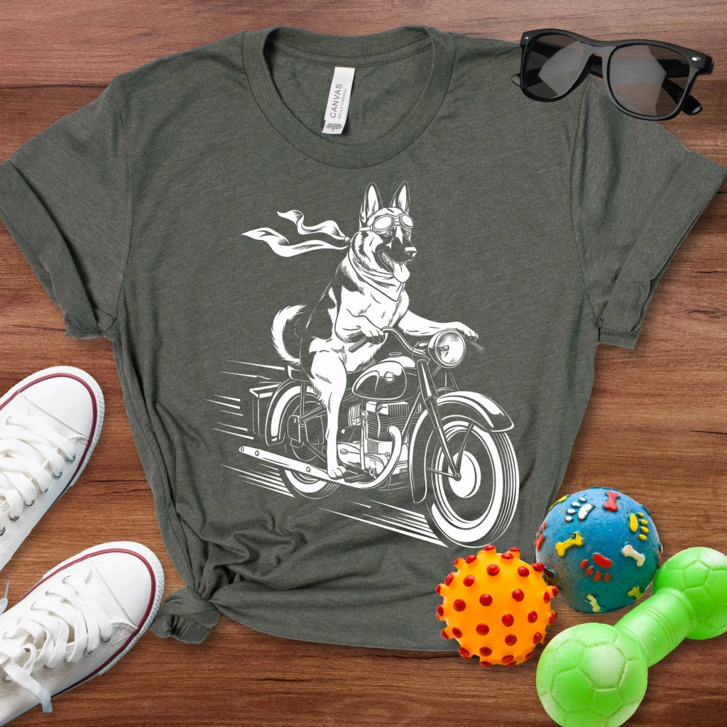 Motorcycle Shepherd Shirt - The Pawsitive Initiative