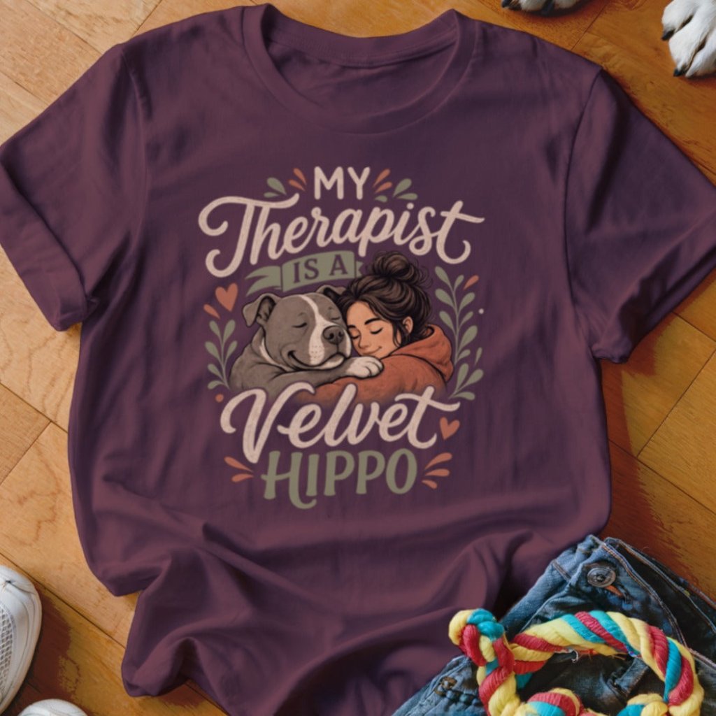 My Therapist Is A Velvet Hippo Shirt - The Pawsitive Initiative