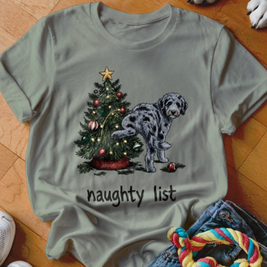 Naughty List Aussiedoodle Shirt - The Pawsitive Initiative