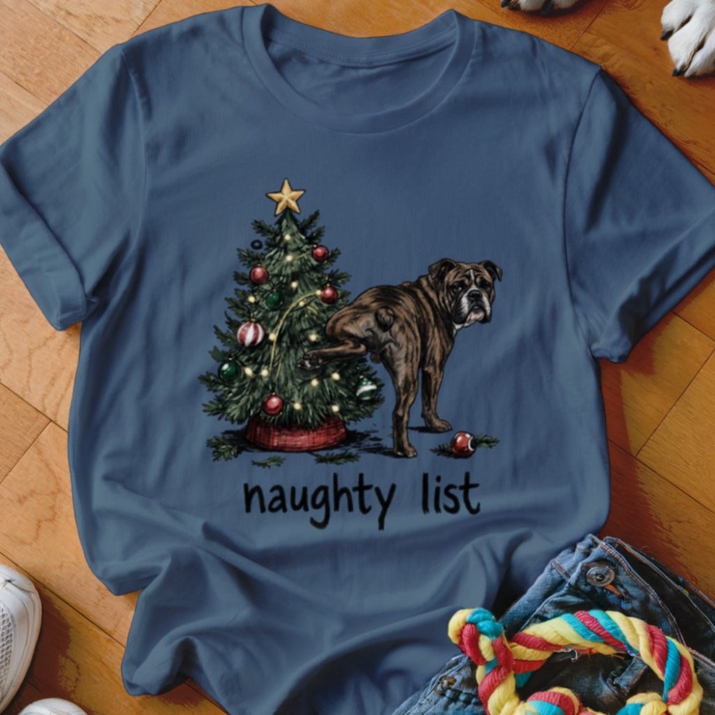 Naughty List English Bulldog Shirt - The Pawsitive Initiative