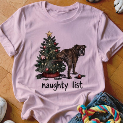 Naughty List English Bulldog Shirt - The Pawsitive Initiative