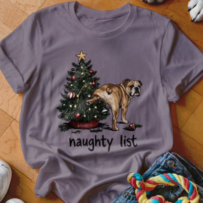 Naughty List English Bulldog Shirt - The Pawsitive Initiative