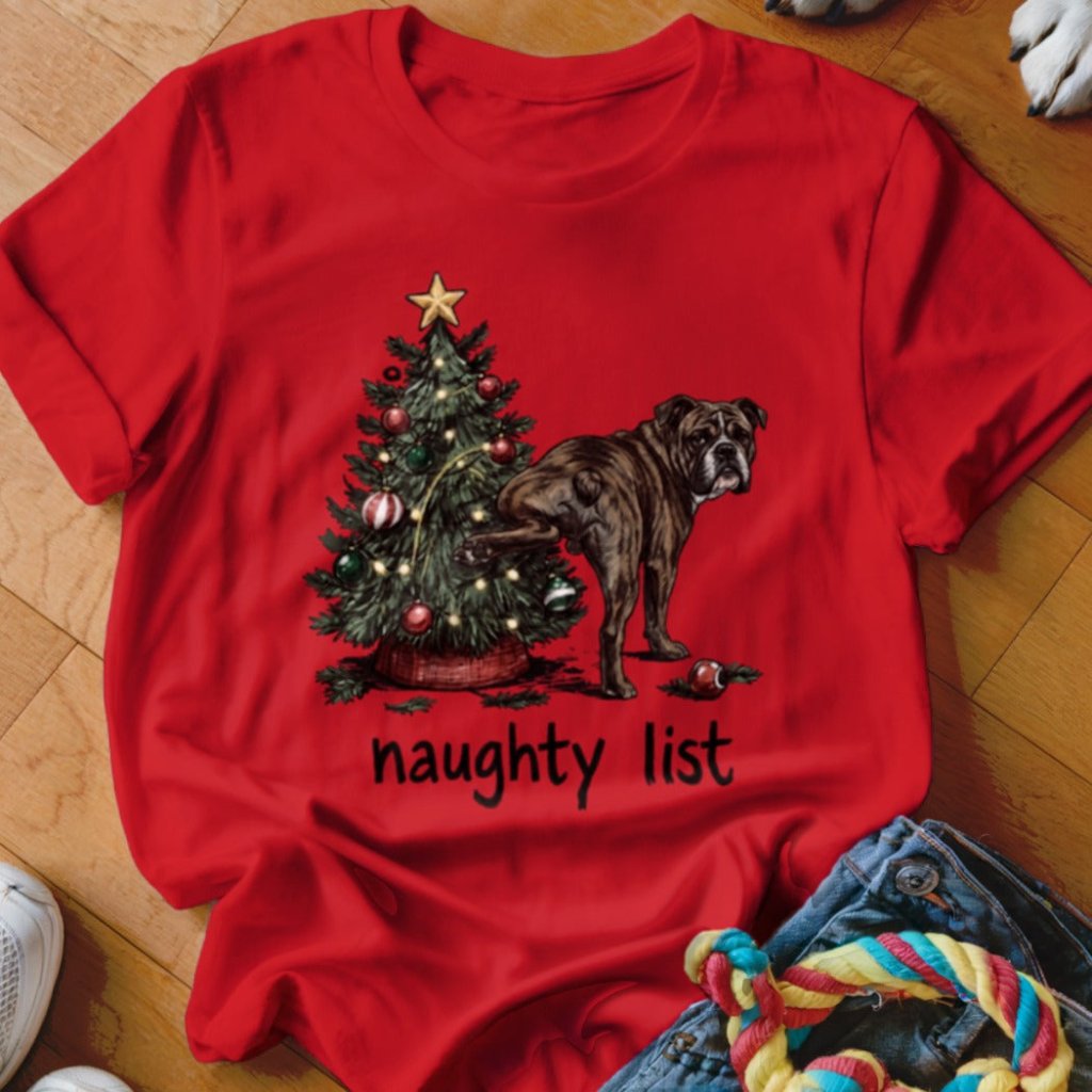 Naughty List English Bulldog Shirt - The Pawsitive Initiative