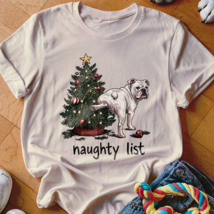 Naughty List English Bulldog Shirt - The Pawsitive Initiative