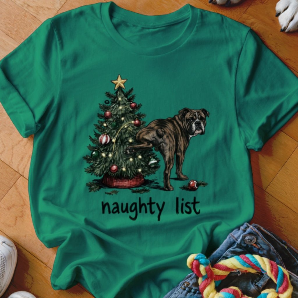 Naughty List English Bulldog Shirt - The Pawsitive Initiative