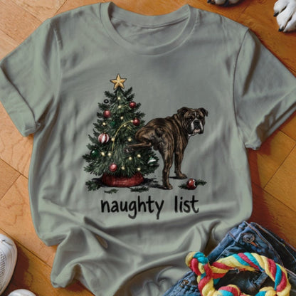 Naughty List English Bulldog Shirt - The Pawsitive Initiative
