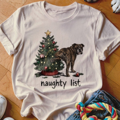 Naughty List English Bulldog Shirt - The Pawsitive Initiative