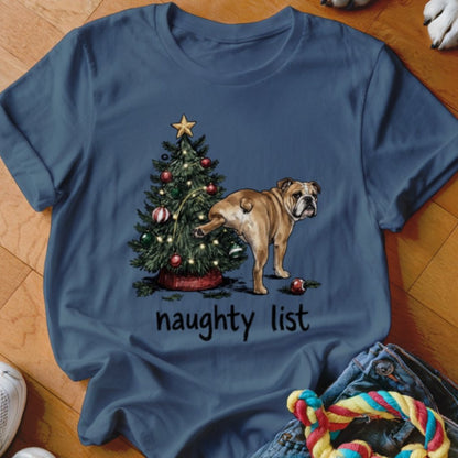 Naughty List English Bulldog Shirt - The Pawsitive Initiative