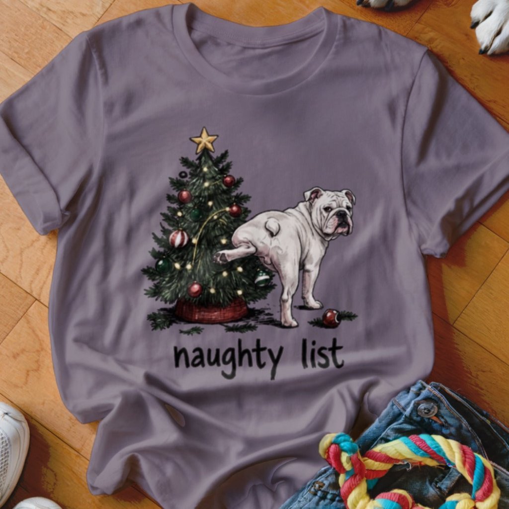 Naughty List English Bulldog Shirt - The Pawsitive Initiative