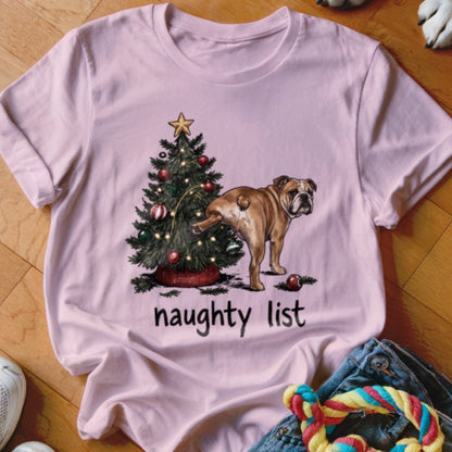 Naughty List English Bulldog Shirt - The Pawsitive Initiative