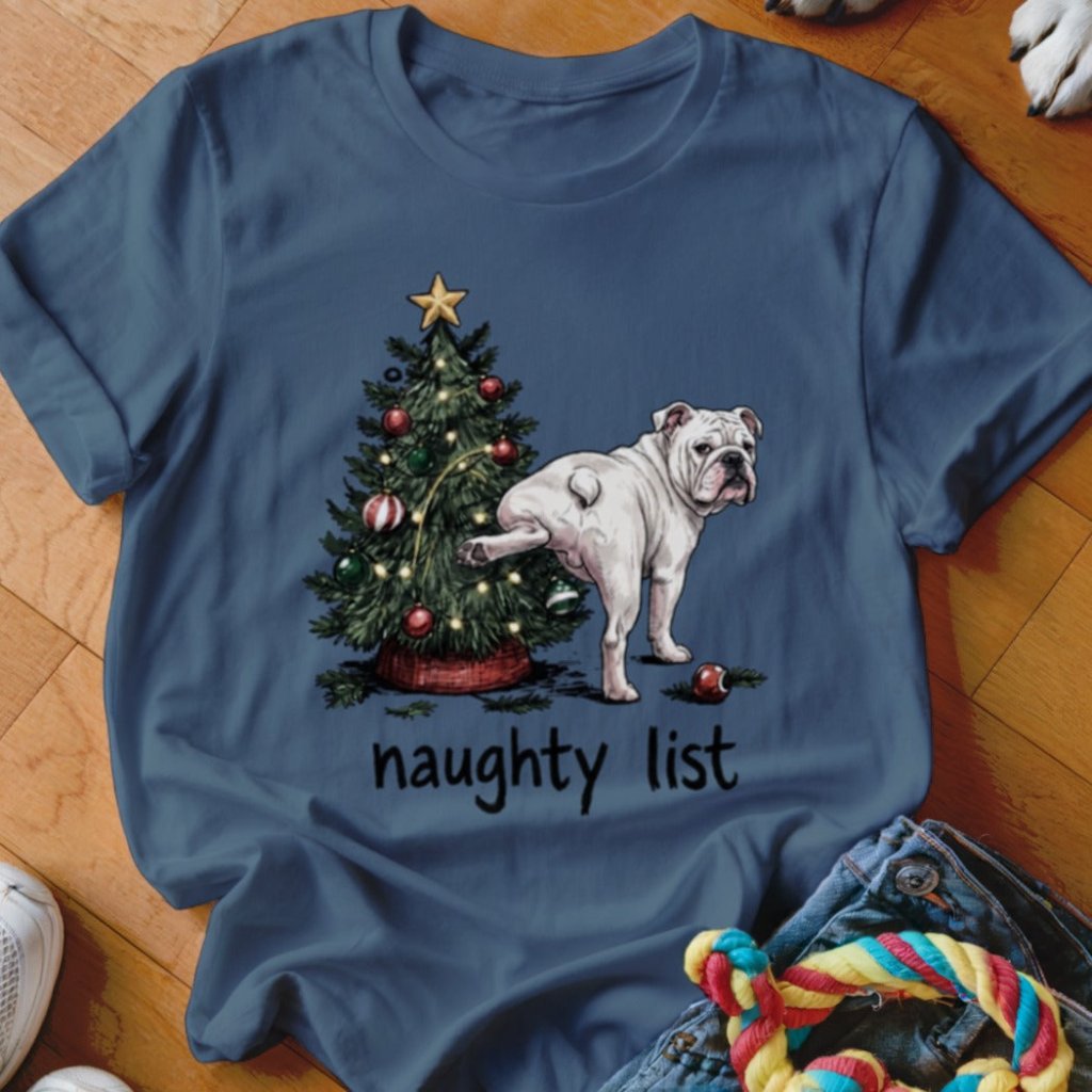 Naughty List English Bulldog Shirt - The Pawsitive Initiative