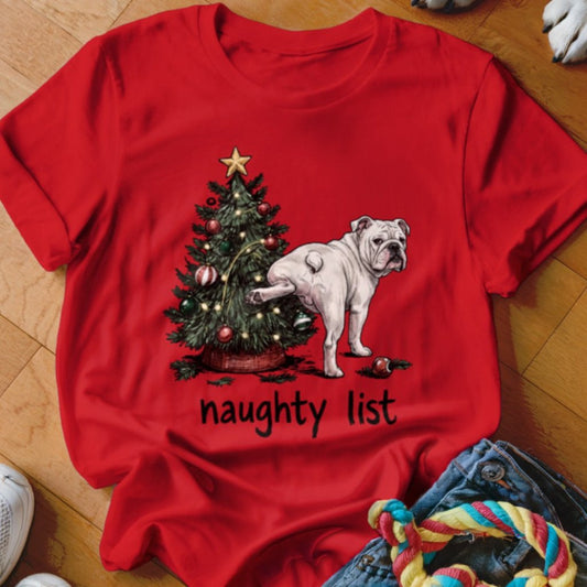 Naughty List English Bulldog Shirt - The Pawsitive Initiative
