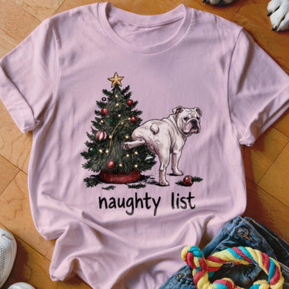 Naughty List English Bulldog Shirt - The Pawsitive Initiative