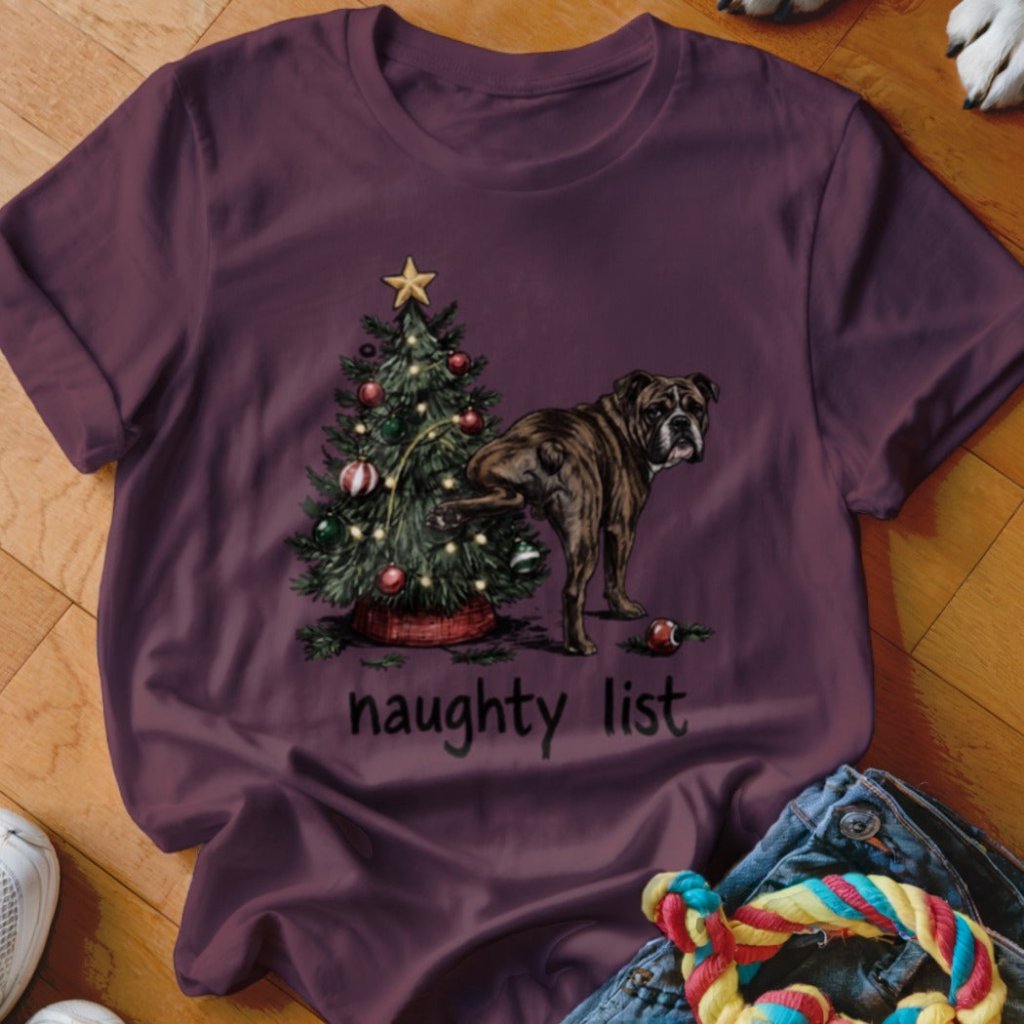 Naughty List English Bulldog Shirt - The Pawsitive Initiative