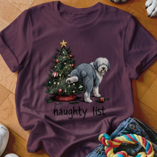 Naughty List Old English Sheepdog Shirt - The Pawsitive Initiative