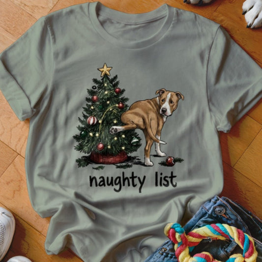 Naughty List Pit Bull Shirt - The Pawsitive Initiative