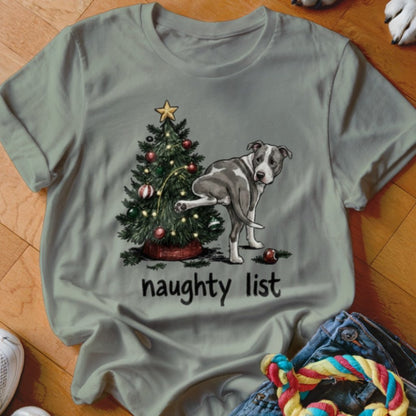 Naughty List Pittie Shirt - The Pawsitive Initiative