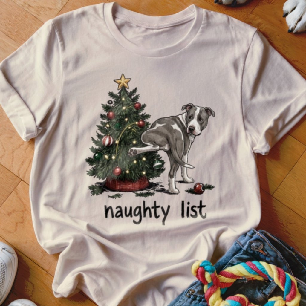 Naughty List Pittie Shirt - The Pawsitive Initiative