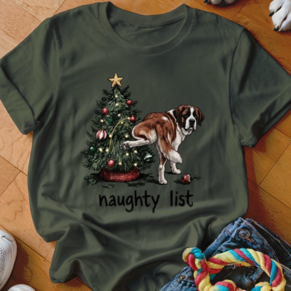 Naughty List Saint Bernard Shirt - The Pawsitive Initiative