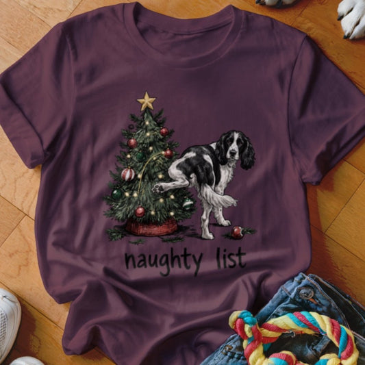 Naughty List Springer Spaniel Shirt - The Pawsitive Initiative