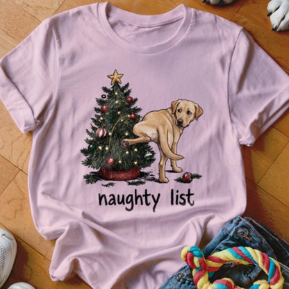 Naughty List Yellow Lab Shirt - The Pawsitive Initiative